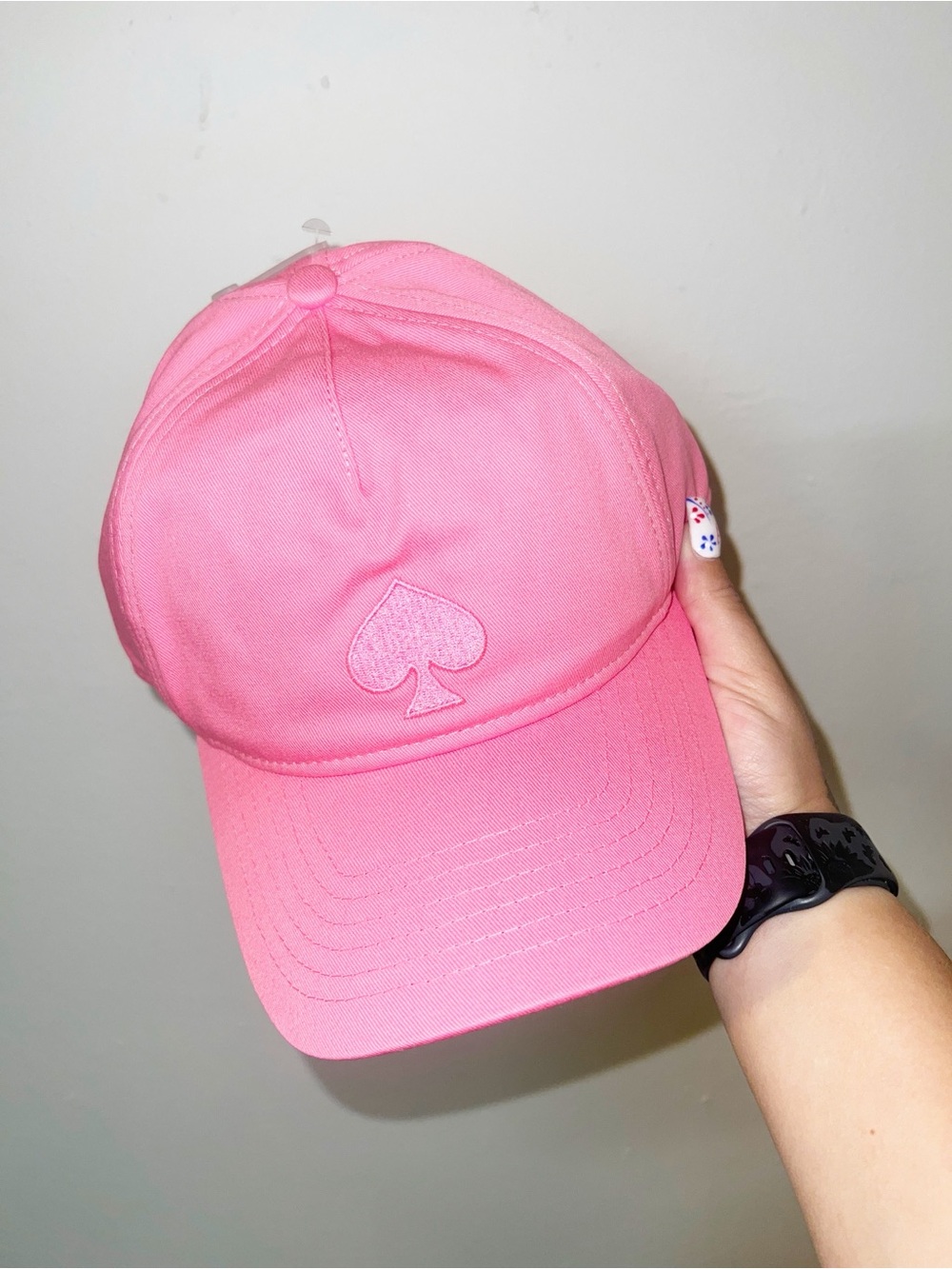 kate spade Strawberry Shake Pink Cotton Logo Baseball Cap